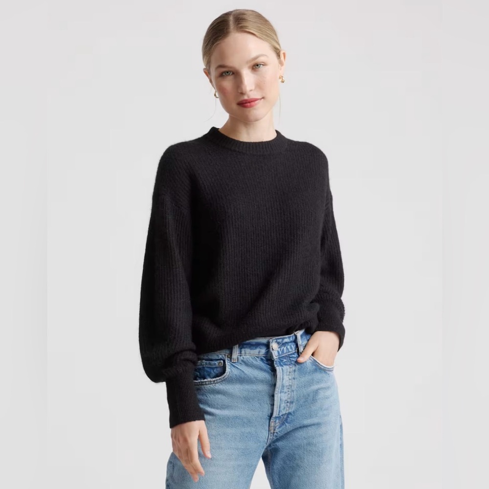 Quince Women's Black Baby Alpaca Sweater